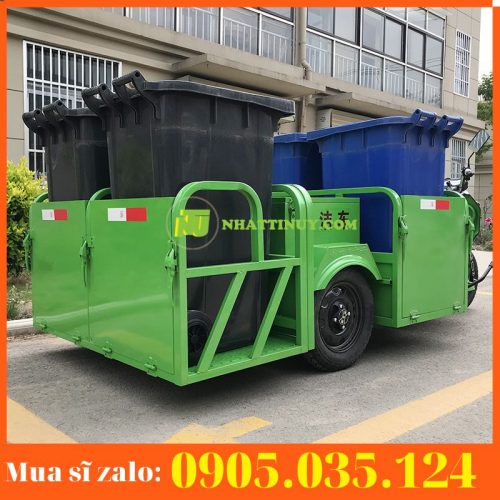 Xe xử lý rác chạy bằng điện có thể thêm bốn thùng phân loại rác