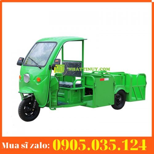 Xe xử lý rác chạy bằng điện có thể thêm bốn thùng phân loại rác