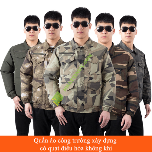 Quần áo công trường xây dựng có quạt điều hòa không khí