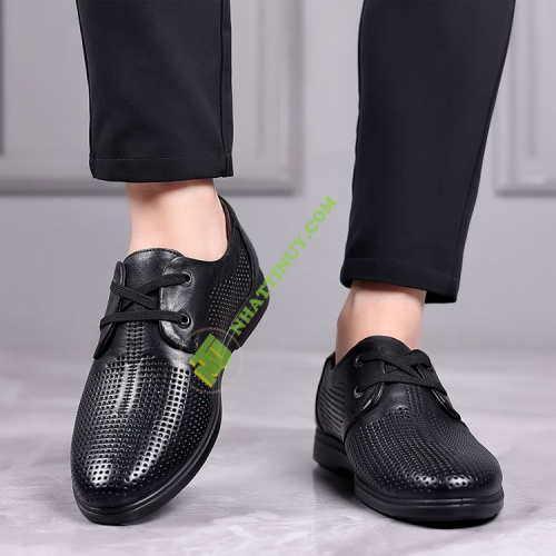 Giày da bò lỗ thoáng khí dành cho nam mùa hè, phong cách mới