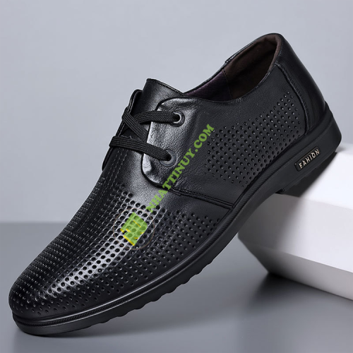 Giày da bò lỗ thoáng khí dành cho nam mùa hè, phong cách mới