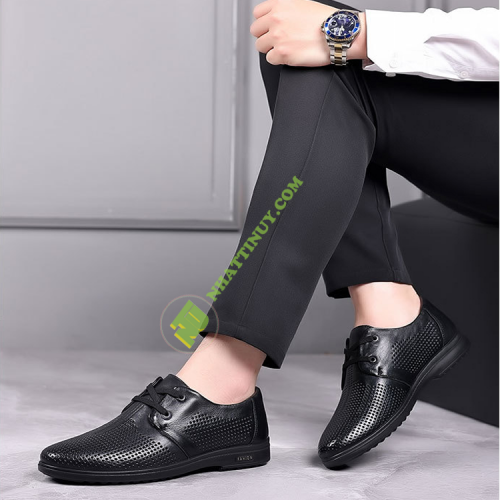 Giày da bò lỗ thoáng khí dành cho nam mùa hè, phong cách mới