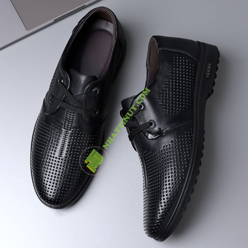 Giày da bò lỗ thoáng khí dành cho nam mùa hè, phong cách mới