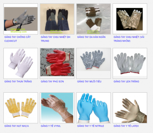 Cataloge Găng tay bảo hộ, găng tay y tế